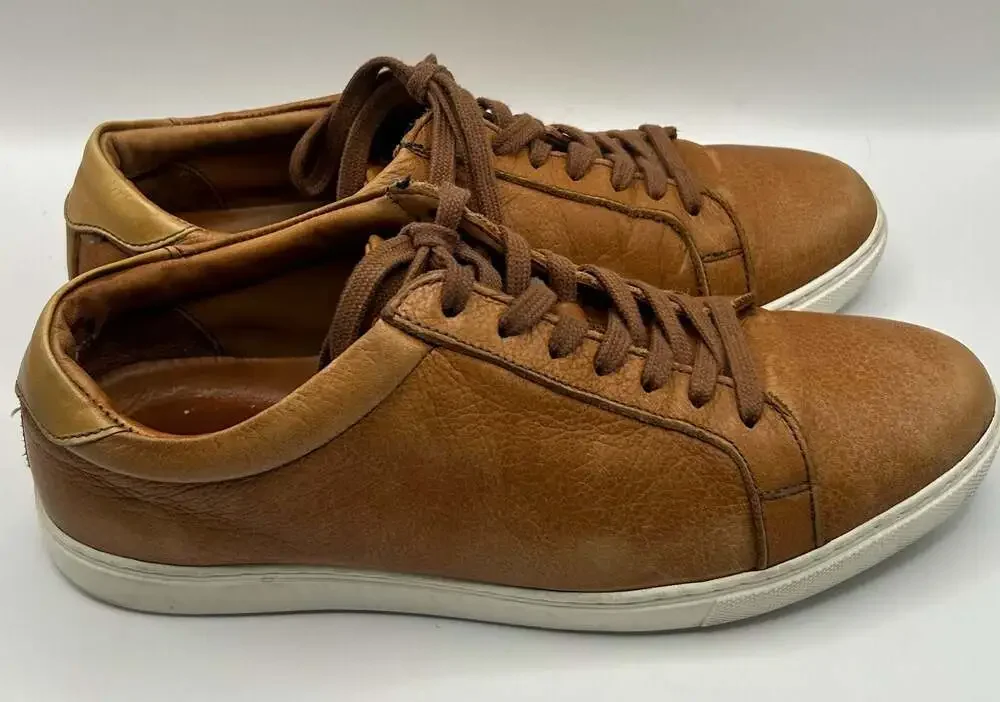Allen Edmonds Courtside Low-Top Brown Leather Sneakers Men's Size 8 D
